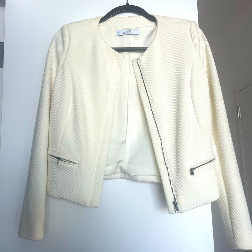 Cream mango classic blazer size XS